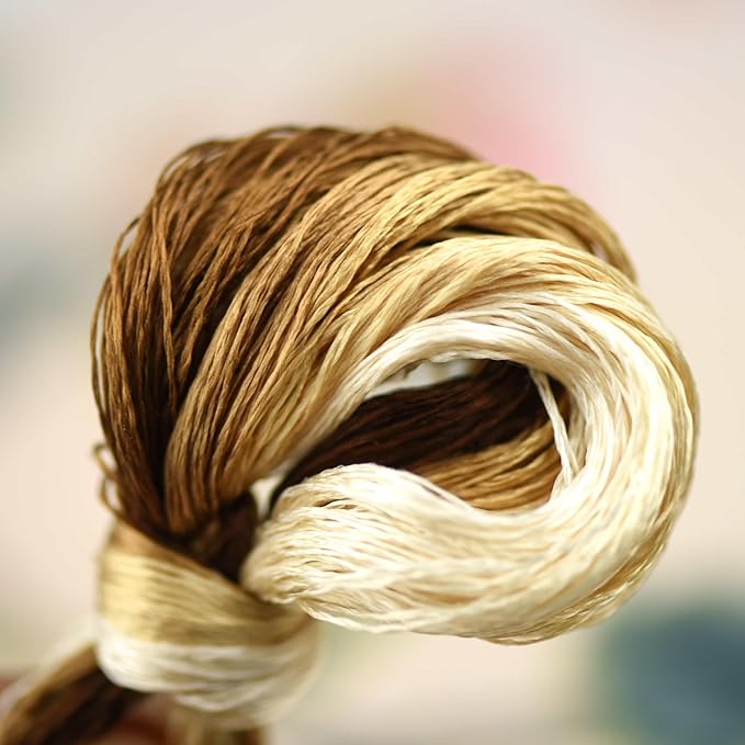 Natural 100% Silk Thread, Handmade Embroidery Thread Silk Floss 9 Colors 110m Each (62)