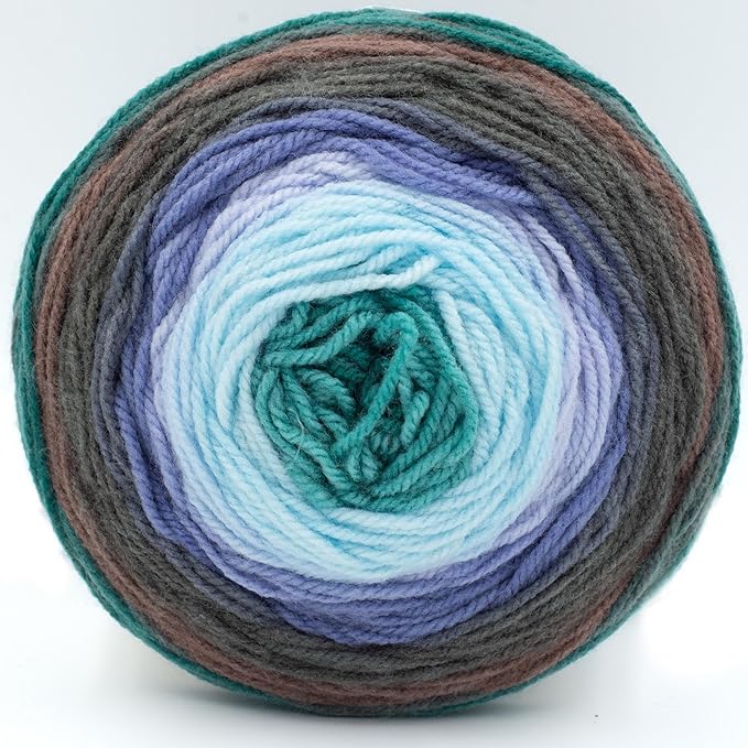 Lion Brand Yarn, Mandala DK Lightweight Yarn for Knitting, Crochet, and Crafts, Bowser, 3 Pack, Self-Striping Acrylic Fiber for Baby Blankets, Multicolor Shawls and Variegated Cardigans