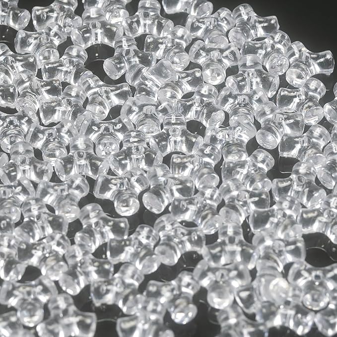 1300 Pcs Acrylic 10mm Plastic 3-Sided Kandi Tri Beads Tri-Shaped Beads Bone Beads Bulk for Wreath Candy Cane Rainbow Holiday Tree Decorations Bead Ornament Jewelry Making Kit