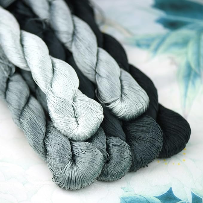 Natural 100% Silk Thread, Handmade Embroidery Thread Silk Floss 6 Colors 110m Each (79)