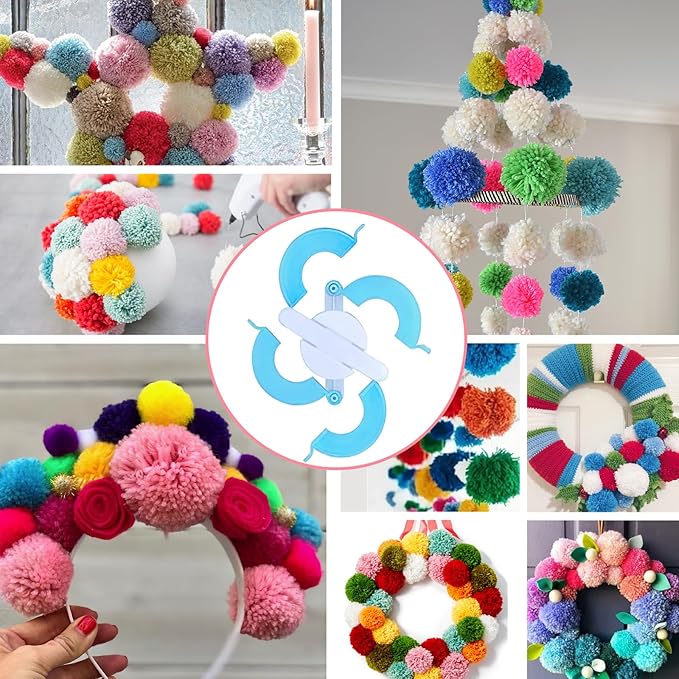 vgoodall 18pcs knitting loom and pompom maker set, rectangle knitting looms pom pom makers with 9 yarn skeins acrylic knitting supplies for beginners christmas hat scarf shawl sweater socks