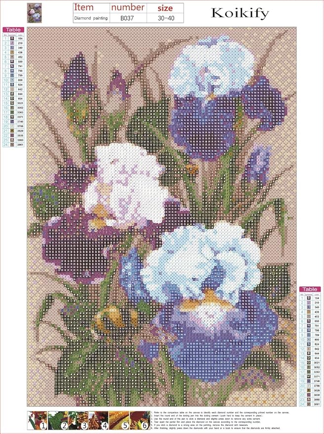 Koikify 5D Diamond Painting Kits for Adults, Full Round Drill Flower Painting 5D Cross Stitch Arts Resin Diamond Picture Beads Pasted Craft DIY Painting for Home Wall Decor, Gift 11.8 x 15.7 Inch