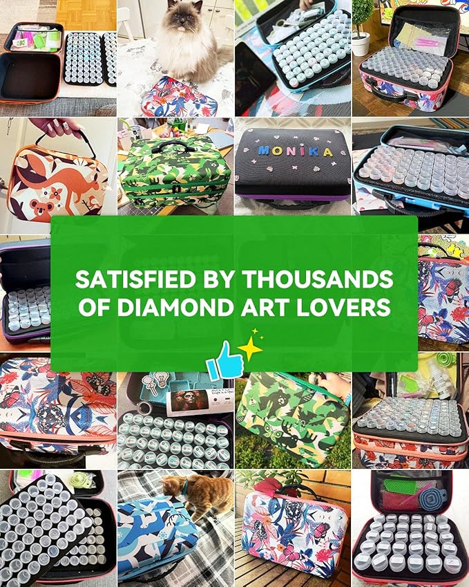 ARTDOT 30 Slots Storage Container for Diamond Art Kits for Adults,Portable Diamond Painting Storage Box with Accessories and Tools