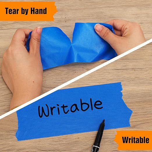 HongWay Painters Tape 3 Inch Wide, 55yd, Masking Tape for Painting Labeling Arts Crafts, Easy Removal, No Residue (Blue)