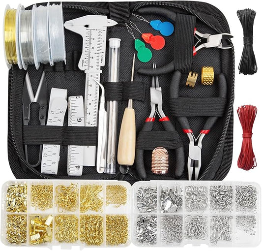 GTAAOY Jewelry Making Kit for Adults, Jewelry Making Supplies Kit with Wire Wrapping,Pliers,Craft Ring Wire,Earring Charms, Findings for Jewelry Repair and Beading