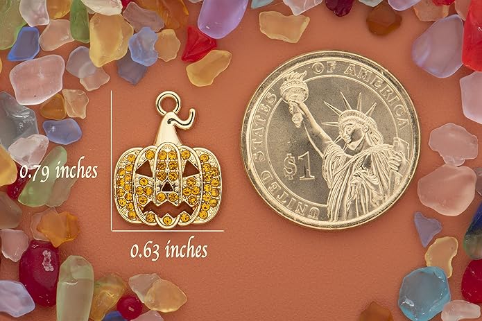 Pack of 20 Rhinestone Charms Gold Plated Pendants Pave Crystal Accessories for Necklace Bracelet Jewelry Making DIY Crafting
