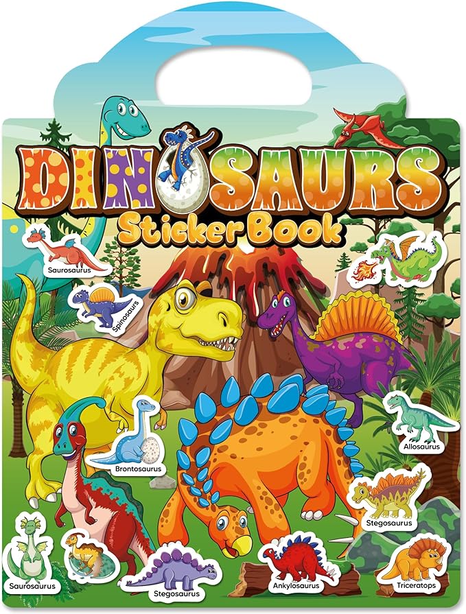 walenced reusable sticker book for toddlers, stickers for kids, toddler craft activities, toddler travel toys ages 3 and up boy girl birthday gifts