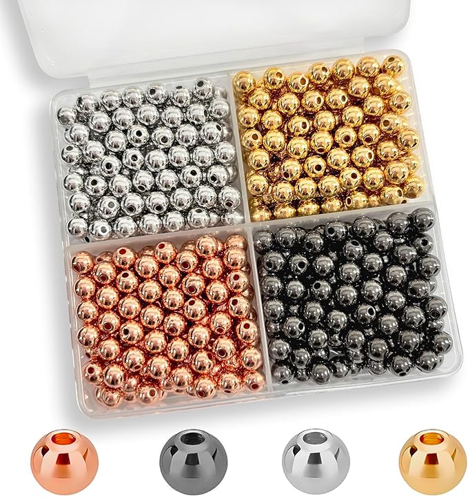 ZSFLZS 520pcs 6mm Round Spacer Beads for Bracelets Making, Heishi Polymer Flat Disc Spacer Bead for Jewelry Making, Ball Spacer Beads for Bracelets Clay Beads for Jewelry Making