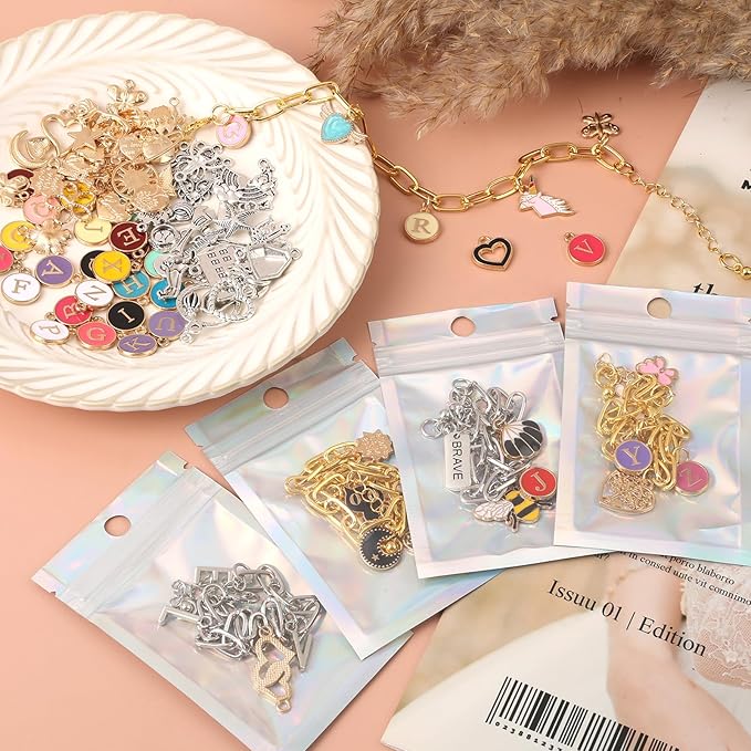 Zplontya Charm Bracelet Making Kit - 571 Pcs Jewelry Supplies with 20Pcs Bracelet Chains, Storage Box & Gift Bags, DIY Bracelet Kit for Jewelry Making, Gold & Silver Charms for Crafting