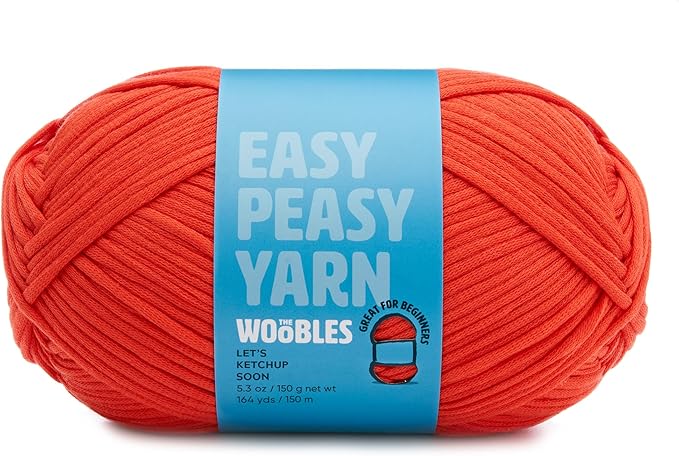 Woobles Easy Peasy Yarn for Beginners - Crochet & Knitting Yarn - Medium #4 Worsted - Cotton-Nylon Blend