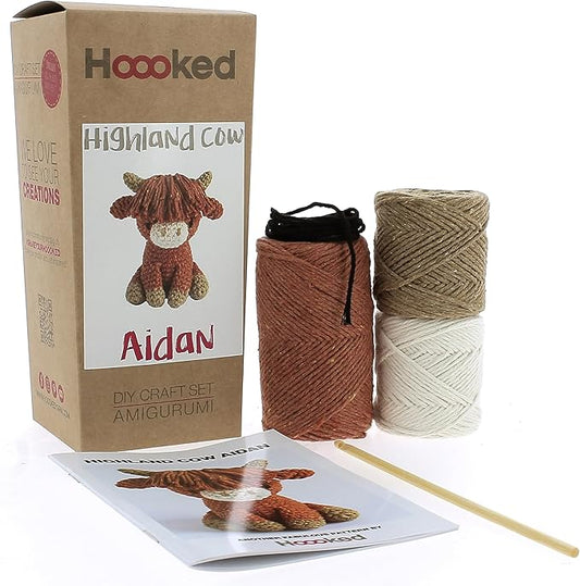 Hoooked Amigurumi Crochet Kit - Aidan the Highland Cow