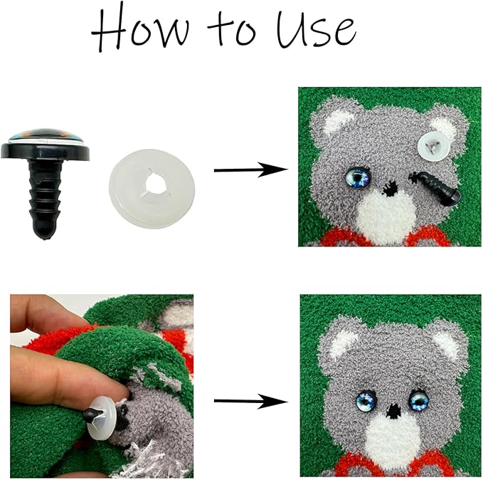 JJGQAZ 16 Pairs Dragon Eye Safety Eyes with Washer for Stuffed Animal Eyes Amigurumi Crochet Toy Craft Eyes for Teddy Bear Doll Making Supplies (24MM)