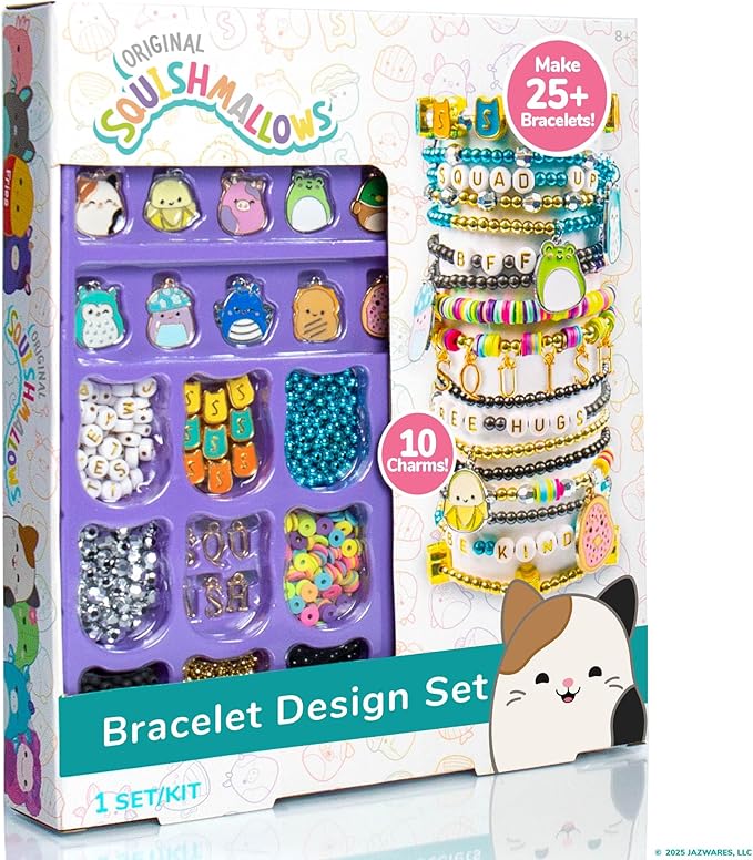 Original Squishmallows Bracelet Design Set, Cute & Friendship Bracelet Kit, Jewelry Making Kit, Charm Bracelet Making Kit, Beading & Jewelry Making, Friendship Bracelet Making Kit