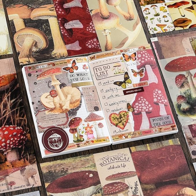 scrapbook supplies kit, vintage junk journaling supplies, scrapbooking kit with aesthetic stickers, stationary set, bullet journaling kit, ephemera collage craft supplies gift for adults women starter