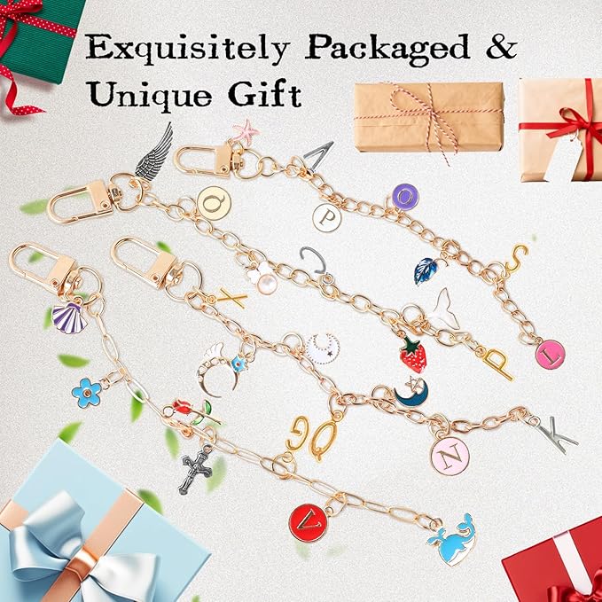 SUTROMA Lip Gloss Charm Keychain Kit - 501pcs Bag Charm Kit with 138 Charms 10 Keychain Clips 40 Extender Chains & Jewelry Plier - DIY Jewelry Making Supplies for Keychains and Purse Charms
