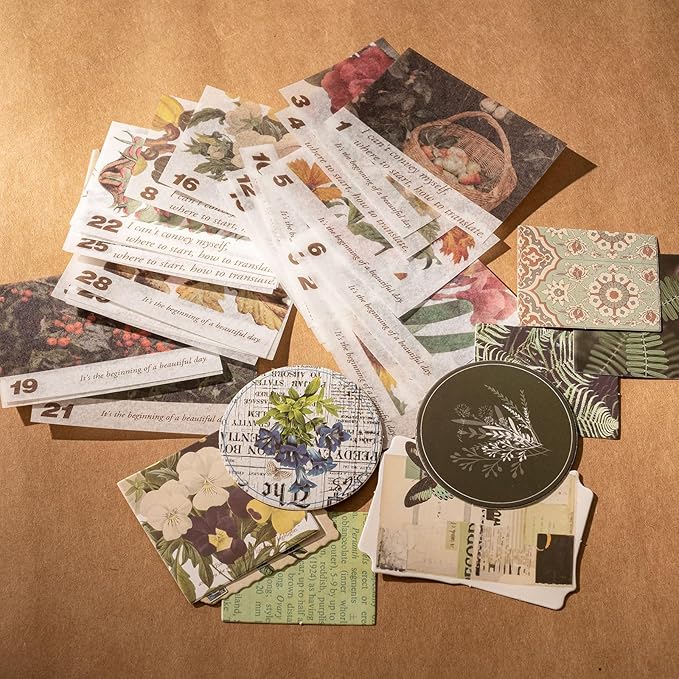 YagCu Scrapbook Kit for Beginners, Aesthetic Junk Journal Supplies, Scrapbooking and Journaling Materials, Bullet Journals Stationery, Planner DIY Arts Craft, Women Adults