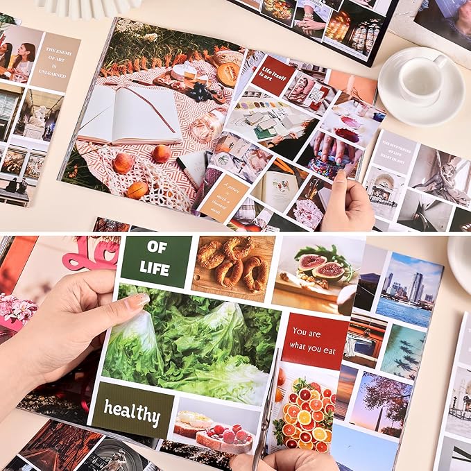 Vision Board Book, 1400+ Inspirational Pictures Quotes & Stickers, Vision Board Kit for Women, Magazine Pictures for Vision Board, Realize Dreams and Create Life Goals, Collage Book for Manifestation