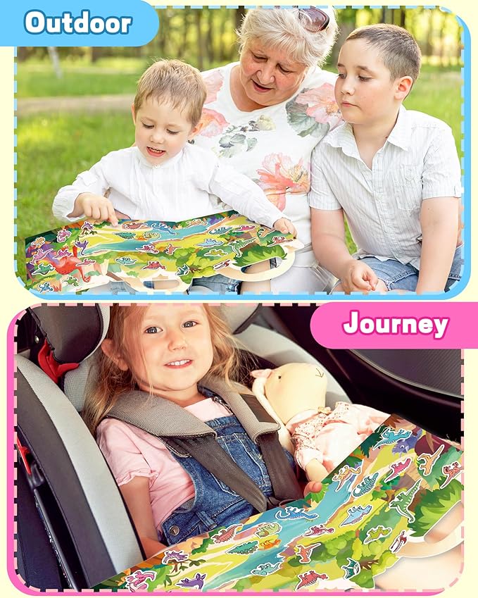 walenced reusable sticker book for toddlers, stickers for kids, toddler craft activities, toddler travel toys ages 3 and up boy girl birthday gifts
