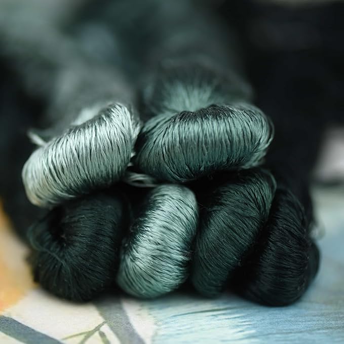 Natural 100% Silk Thread, Handmade Embroidery Thread Silk Floss 6 Colors 110m Each (52)