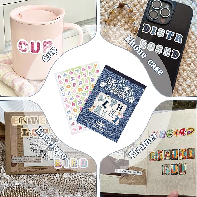 1200+ Pcs Alphabet & Number Letter Stickers for Scrapbooking & Journaling, Vinyl Adhesive Sticker Letters for Scrapbook Supplies, DIY Crafts, Decorative Projects & Personalization
