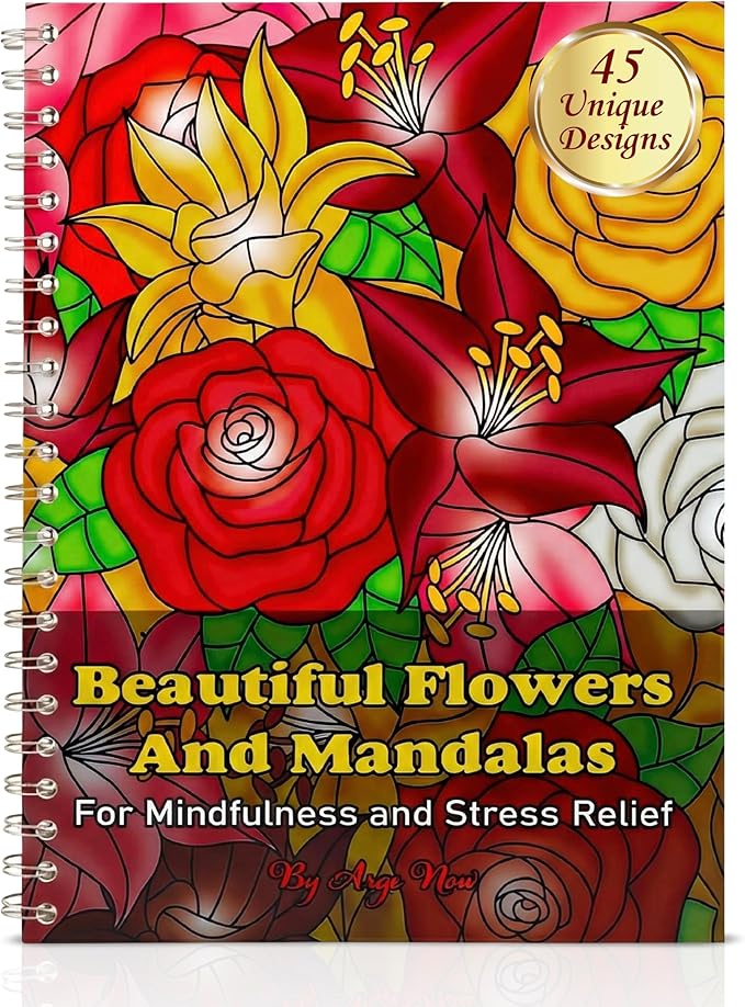 Adult Coloring Book for Women - Mandala and Flowers Designs - Stress Relief & Relaxation – Thick Paper Perforated Pages, Large A4 Format (45 Designs + Blotter Page)