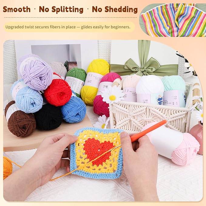 Skinny Chenille Yarn Pack – 15 Skeins Multi-Color Edition(1.76oz/50g Each, 15 Colors, Total 2,370yd) – Multi Color Skinny Chenille Yarn kit CYC#2 – Crochet Starter Kit for Toys, Baby Blanket