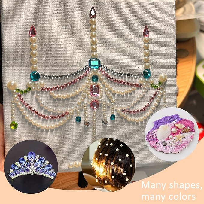 3500pcs gem stickers jewels for crafts，12 sheets rhinestone stickers for diy craft，stick on gems rhinestones for crafts, kids art supplies (self-adhesive sparkle jewels)