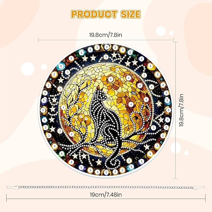 MOGTAA Hanging Diamond Art Painting Pendant Kits, 5D Black Cat Diamond Art Kits for Adults, DIY Animal Diamond Painting Kits Special Crystal Gem Art for Home Decor