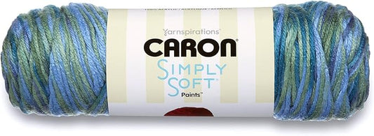 Caron Simply Soft Paints Yarn (4) Medium Worsted Gauge 100% Acrylic - 5oz - Spring Brook - Machine Wash & Dry