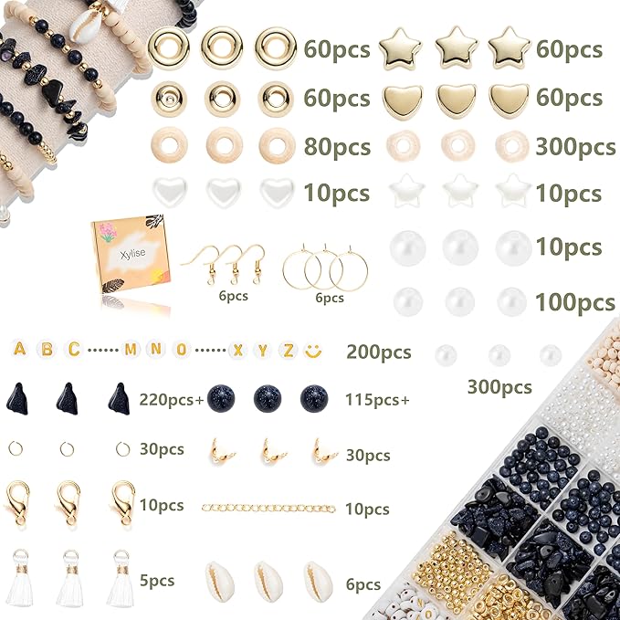 xylise jewelry making supplies kit natural stone beads for irregular natural stone with for diy craft bracelet necklace earrings for adults (purple)