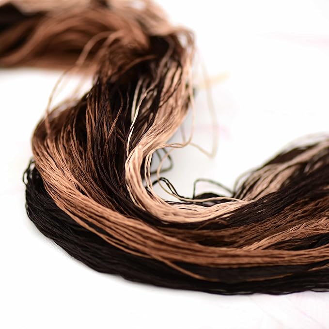4 Skeins Mulberry Silk Floss Embroidery Thread Floss-Cross Stitch Threads China Silk Woven Jewelry Threads DIY Sewing Kits (04)