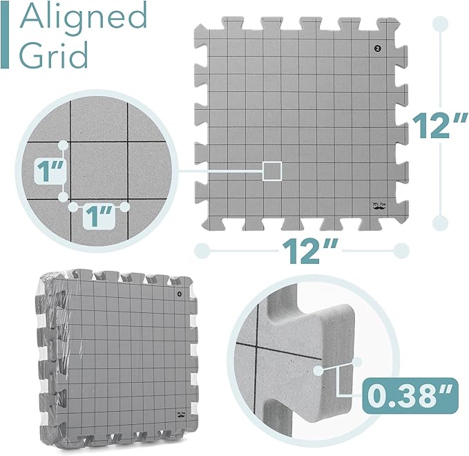 Mr. Pen- Interlocking Blocking Mats, 12”x12”, 4 Pack, Blocking Mats for Knitting & Crochet Projects with 50 T-Pins, Knitting Blocking Mats and Pins, Crochet Blocking Board for Crocheting
