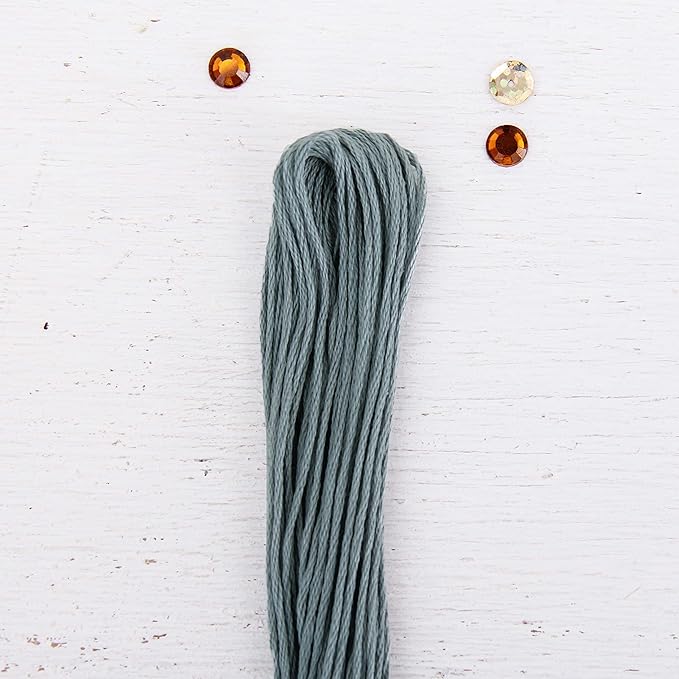12 Skeins ThreadArt Premium Egyptian Long Fiber Cotton Embroidery Floss | Antique Grey | 6 Strand Divisible Thread 8.75yds Each for Hand Embroidery, Friendship Bracelets, Cross Stitch and Crafts