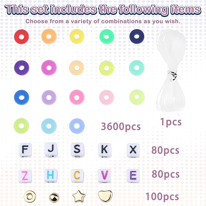 Clay Beads Bracelet Making Kit Clay Beads for Friendship Bracelets Kit 6mm Beads for DIY Crafts