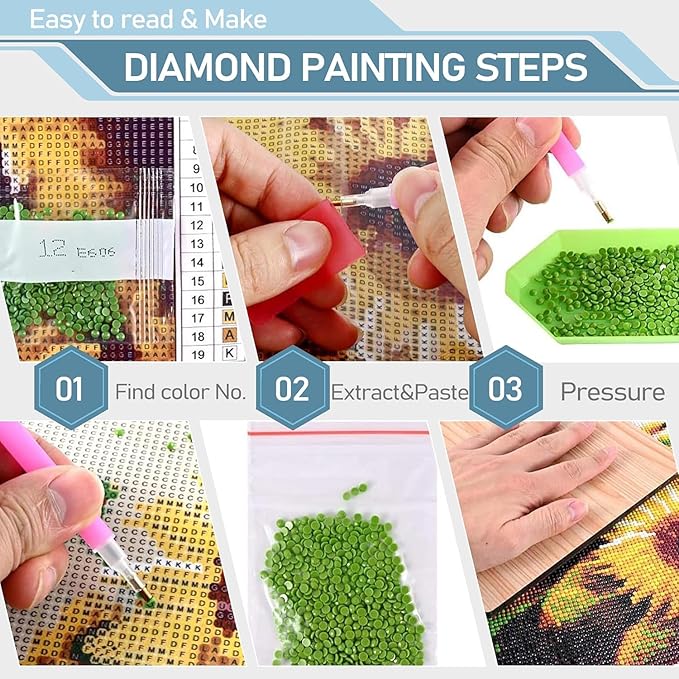 mrpwnle Diamond Painting Kits for Adults-Cross Diamond Art Kit for Adults Beginners 5D Diamond Painting Cross Flowers DIY Full Drill Diamond Art Dot Gem Art Kits,Home Wall Decor 12x16 Inch