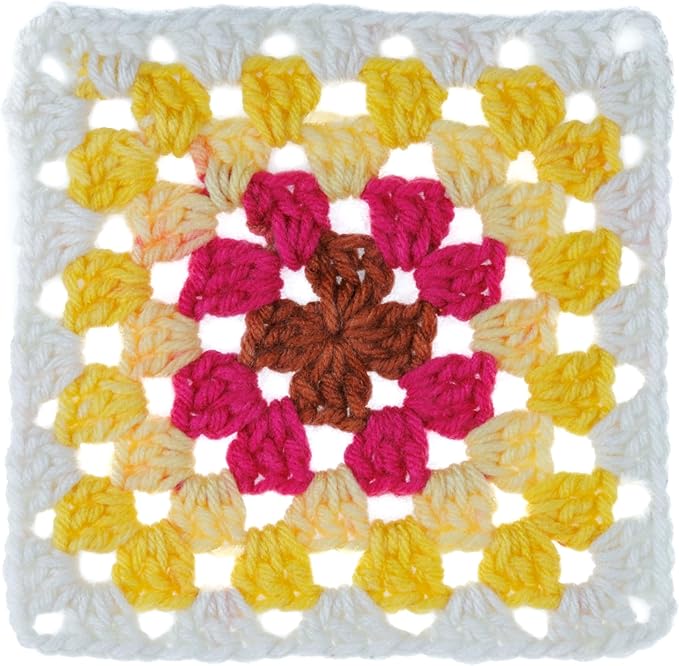 Red Heart All in ONE Granny Square Buttercup Blush Yarn - 3 Pack of 8.8oz/250g - 100% Acrylic - #4 Worsted (Medium) - 417 Yards - Knitting/Crochet
