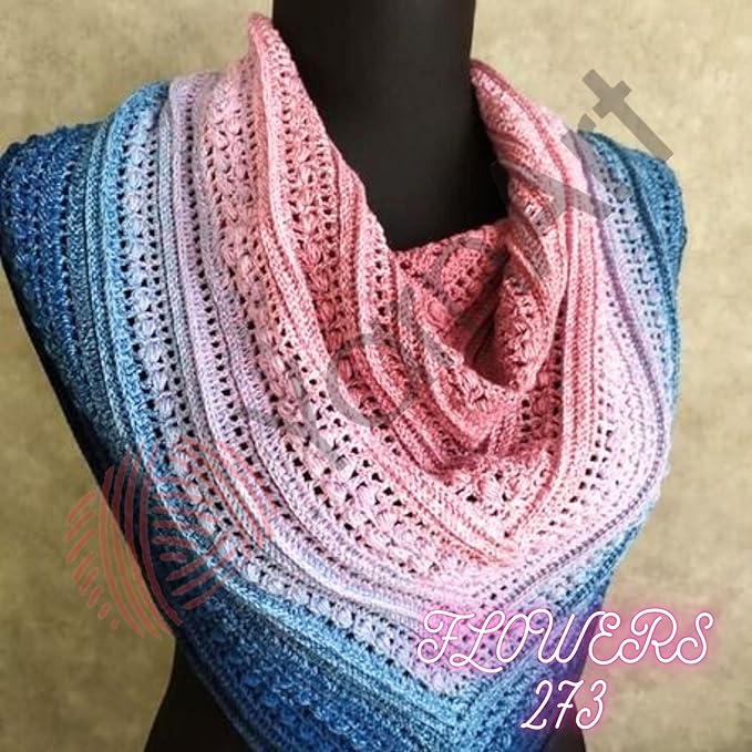 Yarn Art YarnArt Flowers Yarn 55% Cotton 45% Acrylic 250gr 1094yds Multicolor Cotton Yarn Rainbow Crochet Yarn Spring Summer - 1 Fine Sport Skein (273)