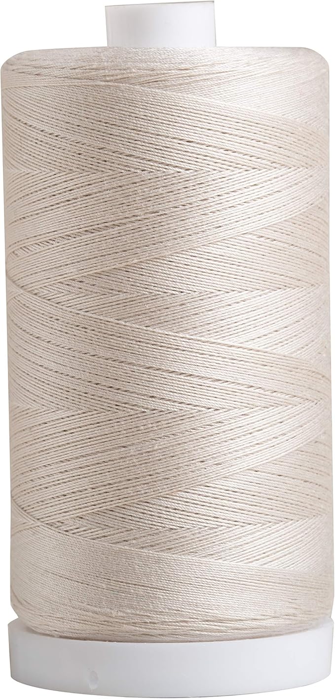 Connecting Threads Cream 100% Cotton Thread for Sewing, Quilting, and Crafting - 50-Weight - 1200 Yard Large Spool (Parchment)