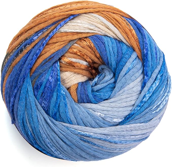 YarnArt Symphony Dream Cotton Yarn -%80 Cotton%20 Viscose Rainbow Multicolor Crochet Knitting Yarn - Suitable for All Blouses, Dresses, Shawls, Bags, Hats - 273 Yards, 3.52 Oz (1 Skein) (3101)