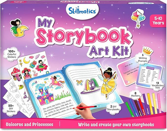 Skillmatics Storybook Art Kit - Create Fairytale Stories, DIY Craft & Writing Kit with 300+ Stickers, Scrapbooking & Journal Activity, Easter Gifts for Kids Ages 5, 6, 7, 8, 9, 10