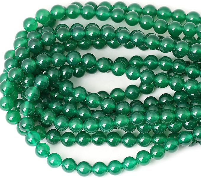 35PCS 10mm Green Agate Gemstone Round Loose Beads for Jewelry Making 1 Strand 15"