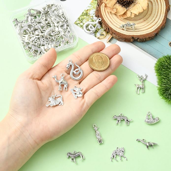 Antique Silver Cross Drink Insect Animal Theme Charms for DIY Jewelry Bracelet Necklace Earring Keychain Decor