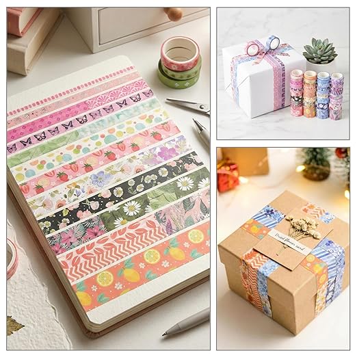 50 Rolls Washi Tape Set, Assorted Sizes, for Junk Journal Scrapbook, Bullet Journaling Scrapbooking Supplies, Planner Sticker DIY Craft Decor (Dreamy Pastels)