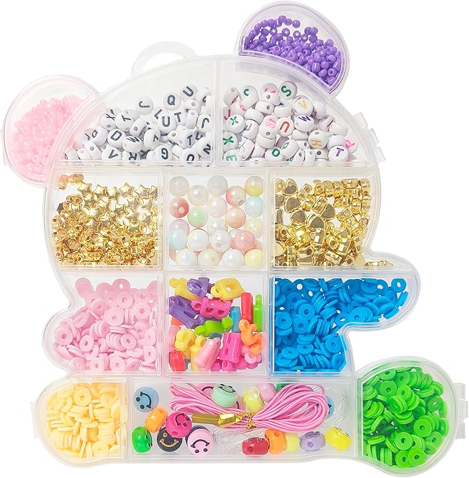 luv her beading kits - necklace making kit & diy friendship bracelet kit for girls - includes 60x 6mm verbiage, 8mm pearl beads & more - jewelry making craft kit for kids ages 6+ - 5.88'' x 4.78