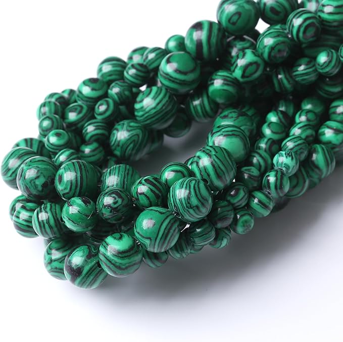 Turquoise Stone Beads for Jewelry Making DIY Gemstone Round Crystal Bracelet Necklace 1 Strand 15.5inch 60PCS 6MM