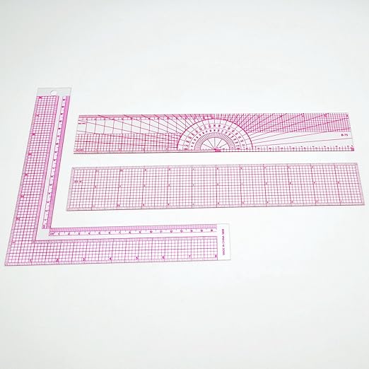 Fashion Clear Metric Sewing Ruler Set,French Curve Pattern Rulers for Beginners, Tailors, Designers, Quilting, Embroidery, Cross Stitch, Crochet, Knitting 9pcs