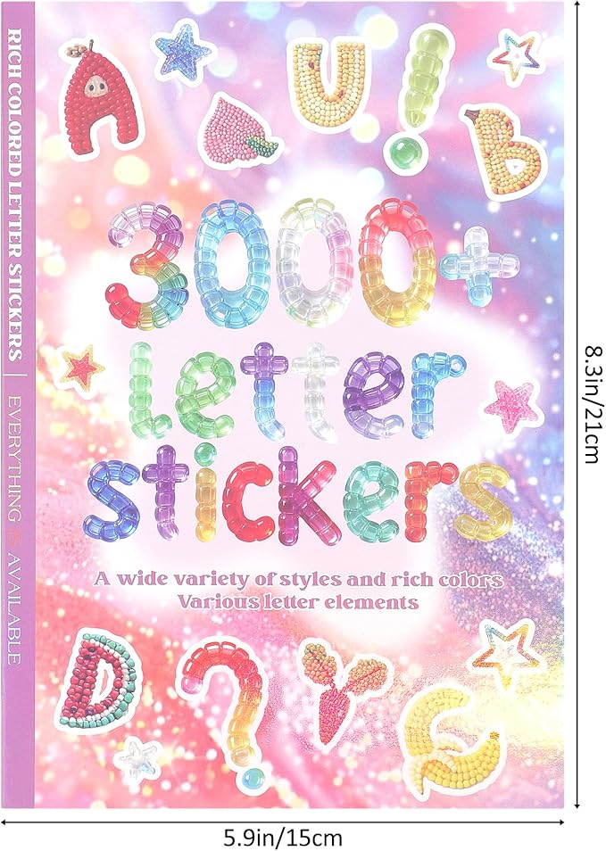 Washi Stickers for Journaling, Boho Stickers Abstract Aesthetic Stickers Vintage Scrapbook Sticker Set for Bullet Art Diary Card Craft Gifts Planner Notebook (Letter Sticker Style 3)