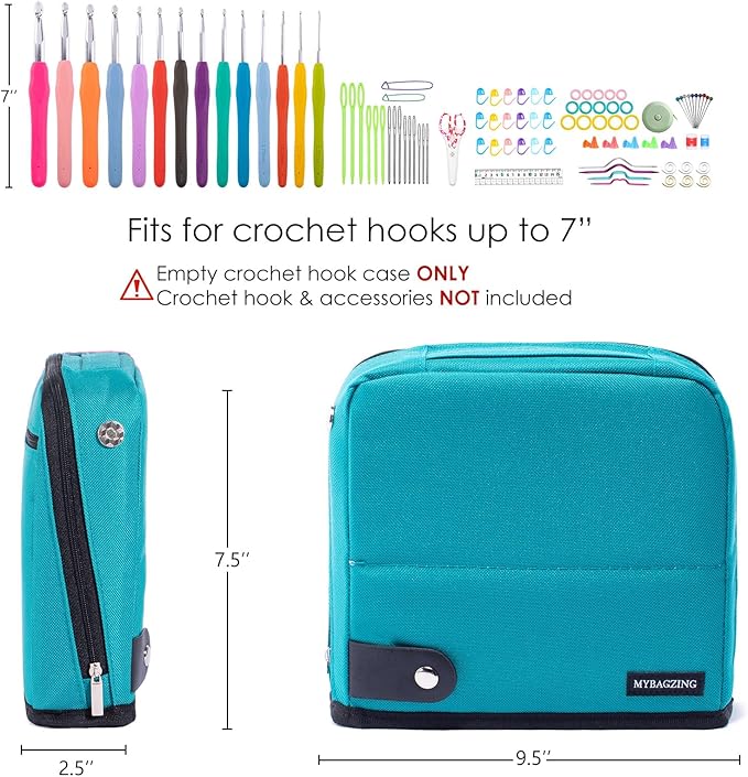 Crochet Hook Case - Stand Up Organizer - Unique Design - Holder for Knitting & Crochet Supplies