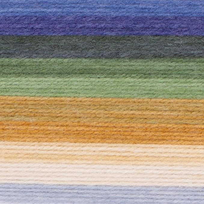 Lion Brand Yarn, Mandala DK Lightweight Yarn for Knitting, Crochet, and Crafts, Loch Ness, 3 Pack, Self-Striping Acrylic Fiber for Baby Blankets, Multicolor Shawls and Variegated Cardigans