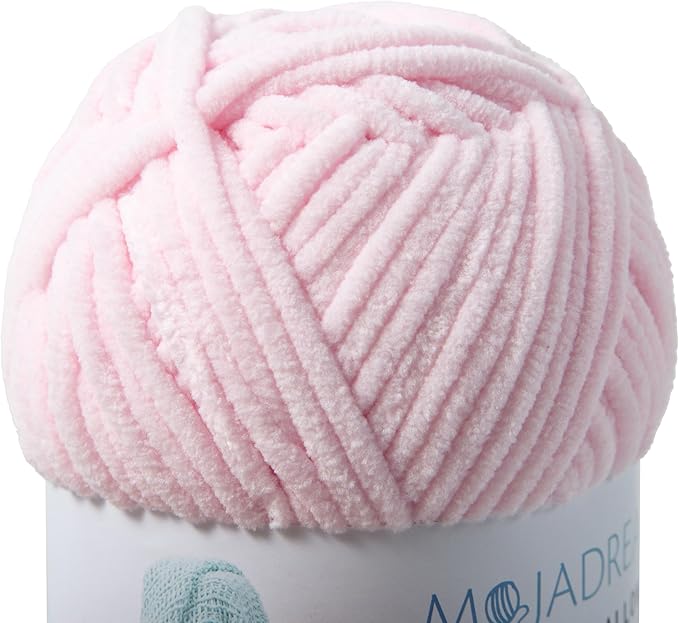 3PCS 3.5oz Chenille Yarn for Blankets Amigurumi: Soft Velvet Baby Yarn Blanket Knitting and Crocheting Bulky 5# Yarn 3 Skeins of 100g (Pink)